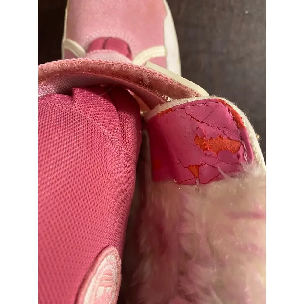 Timberland Snow Stomper Pink White Fur Winter Boots Youth Size 5 Ski Lodge GORP